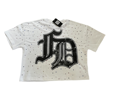 Pre-Order-Final Days Cropped Boxy Graphic Tee With Rhinestones